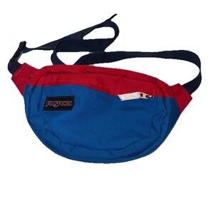 JanSport Unisex Red White and Blue Fanny Pack Crossbody Bag‎